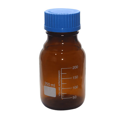 low actinic GL45 square bottles with GL45 screw cap
